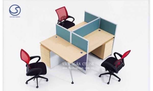 Vách ngăn bàn làm việc bọc nỉ 03 nhân viên